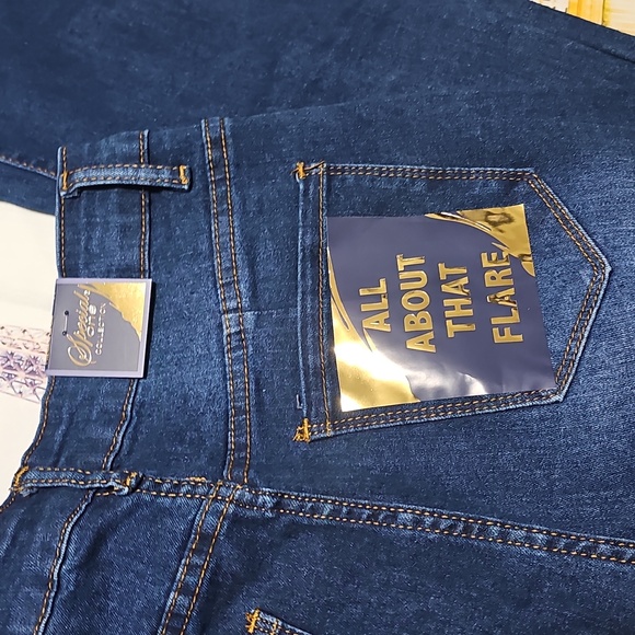Special One Los Angeles High Waist Dark Blue Flare Jeans Size 11 New - Picture 8 of 9